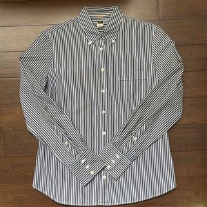 J Crew blue and white stripe button down shirt